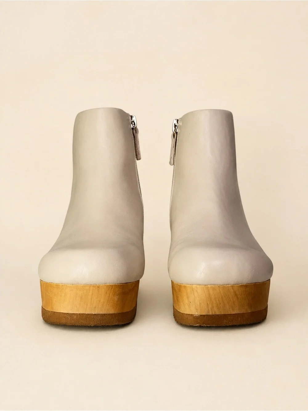 🤍🪵 Kelsi Dagger Brooklyn Hill Cream Leather Platform Booties • Size 8
